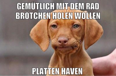 gemütlich mit dem rad brötchen holen wollen platten haven