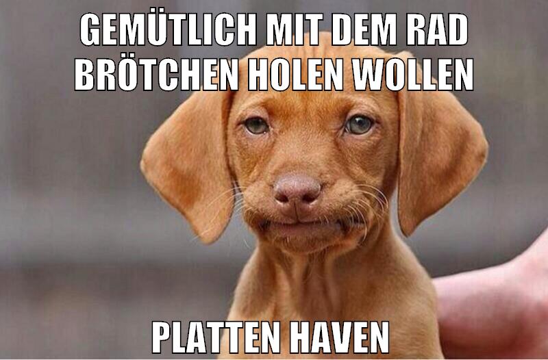 gemütlich mit dem rad brötchen holen wollen platten haven