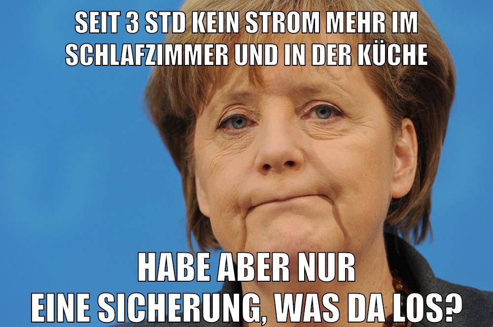 seit 3 std kein strom mehr im schlafzimmer und in der küche habe aber nur eine sicherung, was da los?