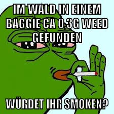 im wald in einem baggie ca 0,3g weed gefunden würdet ihr smoken?