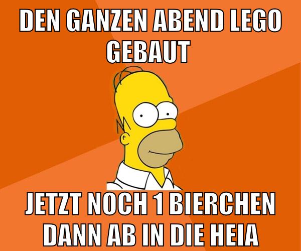den ganzen abend lego gebaut jetzt noch 1 bierchen dann ab in die heia