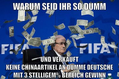 warum seid ihr so dumm und verkauft keine chinaartikel an dumme deutsche mit 3 stelligem% bereich gewinn