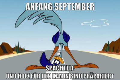 anfang september spächtele und holz für den kamin sind präpariert
