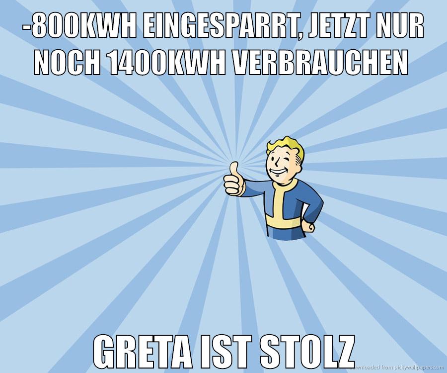 -800kwh eingesparrt, jetzt nur noch 1400kwh verbrauchen greta ist stolz