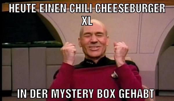 Heute einen Chili Cheeseburger XL In der Mystery Box gehabt