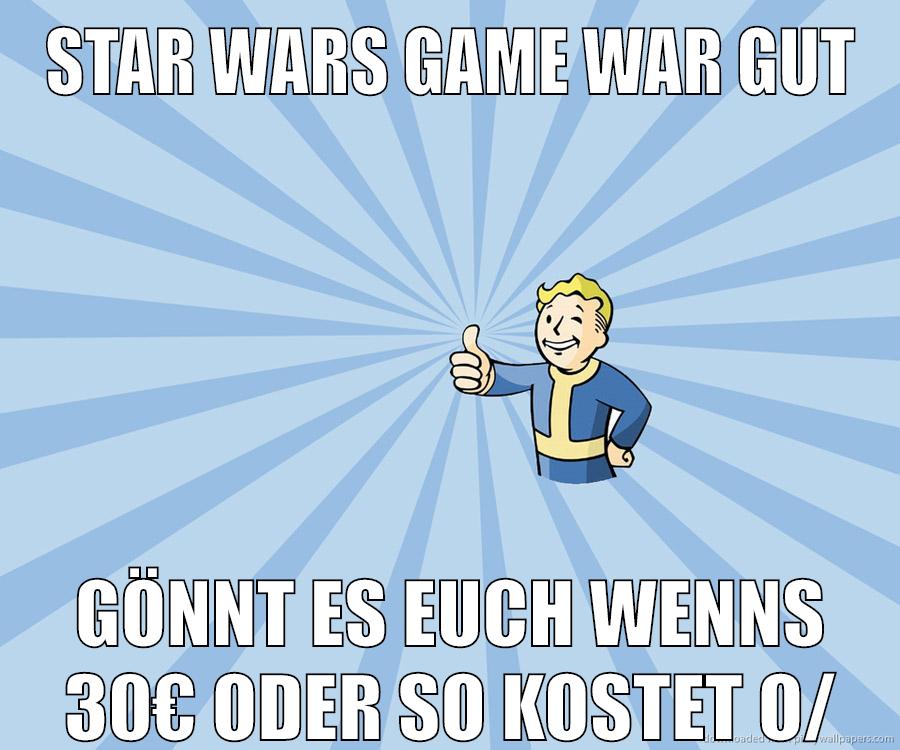 star wars game war gut gönnt es euch wenns 30€ oder so kostet o/