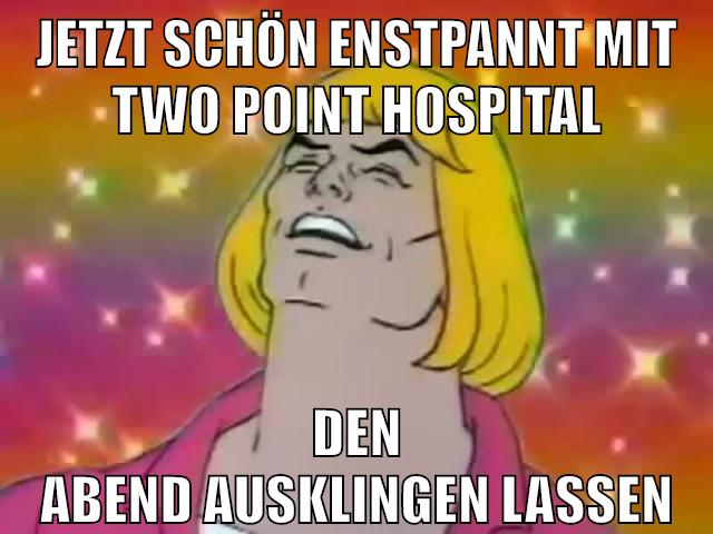 jetzt schön enstpannt mit two point hospital den abend ausklingen lassen