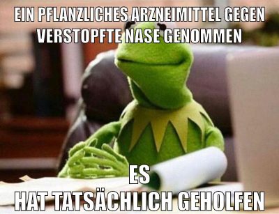 ein pflanzliches arzneimittel gegen verstopfte nase genommen es hat tatsächlich geholfen