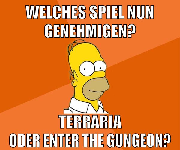 welches spiel nun genehmigen? terraria oder enter the gungeon?