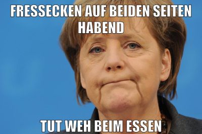 fressecken auf beiden seiten habend tut weh beim essen