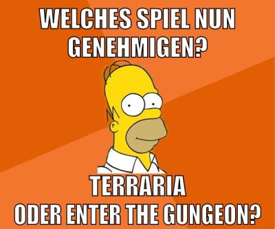 welches spiel nun genehmigen? terraria oder enter the gungeon?
