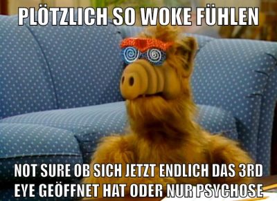 plötzlich so woke fühlen not sure ob sich jetzt endlich das 3rd eye geöffnet hat oder nur psychose