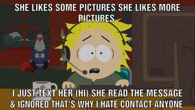 She likes some pictures She likes more pictures I just text her (hi) she Read the message & Ignored that's why i hate contact anyone