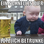 Ein schnelles Bier Plötzlich betrunken