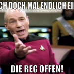 mach doch mal endlich einer die reg OFFEN!