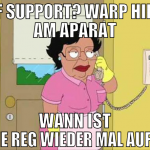 4f support? warp hier am aparat wann ist die reg w