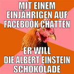Mit einem Einjährigen auf Facebook chatten er will