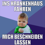 ins krankenhaus fahren mich beschneiden lassen