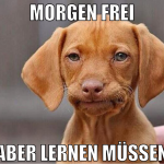 morgen frei aber lernen müssen