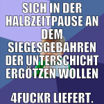 Sich in der halbzeitpause an dem siegesgebahren de