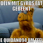 Nudeln mit Gyros eaten gebeent wie quidano94 am fe