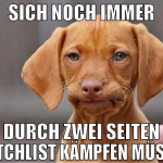 sich noch immer durch zwei seiten watchlist kämpfe