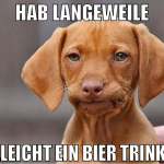 Hab langeweile vielleicht Ein bier trinken?