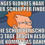 langes blondes haar in der schlüpper finden die sc