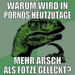 Warum wird in pornos heutzutage mehr arsch als fot