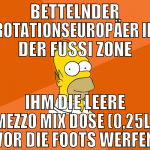 bettelnder rotationseuropäer in der fußi zone ihm 