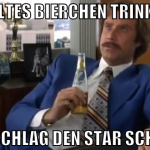 kaltes bierchen trinken und schlag den star schaue