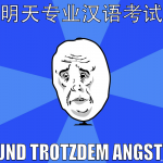明天专业汉语考试 und trotzdem angst!