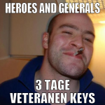 heroes and Generals 3 tage Veteranen keys