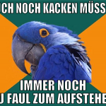 auch noch kacken müssen immer noch zu faul zum auf