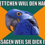 mettchen will den hahn absagen weil sie dick ist