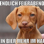 endlich feierabend kein bier mehr im haus
