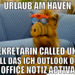 Urlaub am haven sekretärin called und will das ich