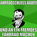 Fahrradschloss kaufen und an ein fremdes fahrrad m