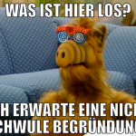 was ist hier los? ich erwarte eine nicht schwule b