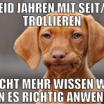 seid jahren mit seit/d trollieren nicht mehr wisse