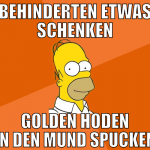 behinderten etwas schenken golden hoden in den mun