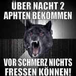 über nacht 2 aphten bekommen vor schmerz nichts fr