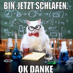 bin, jetzt schlafen.  ok danke 