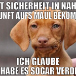 mit sicherheit in naher zukunft aufs maul bekommen