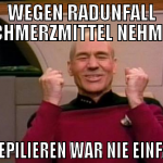 wegen radunfall schmerzmittel nehmen Beine Epilier