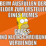 beim ausfüllen der felder zum erstellen eines meme