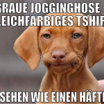 graue jogginghose + gleichfarbiges tshirt  aussehe