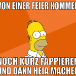 von einer Feier kommen noch kurz fappieren und dan