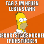 tag 2 im neuen lebensjahr geburtstagskuchen frühst