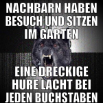 nachbarn haben besuch und sitzen im garten eine dr